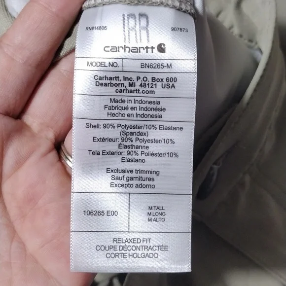 NWT Carhartt Force Sun Defender Pant Mens Size Medium Tall Relaxed Fit - Picture 8 of 10